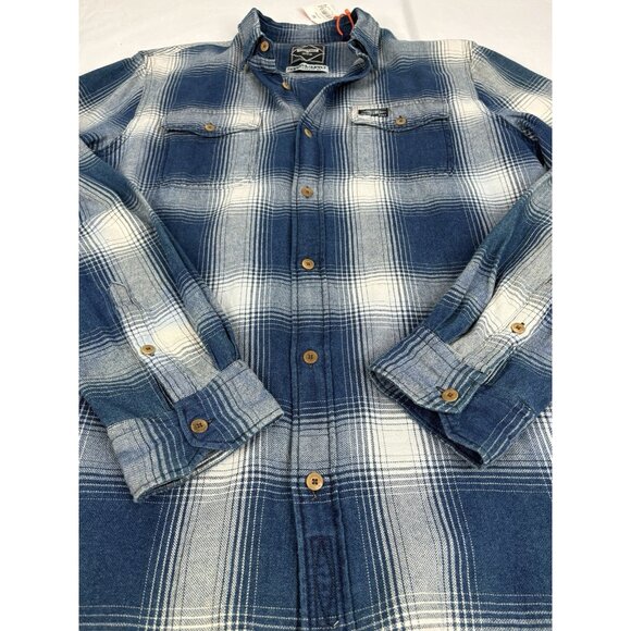 NWT Superdry Vintage Trailsman Flannel Shirt Men’s M Blue Plaid Button Down - Picture 4 of 15